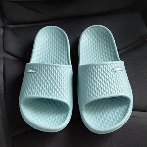 Light Blue Slide Sandals